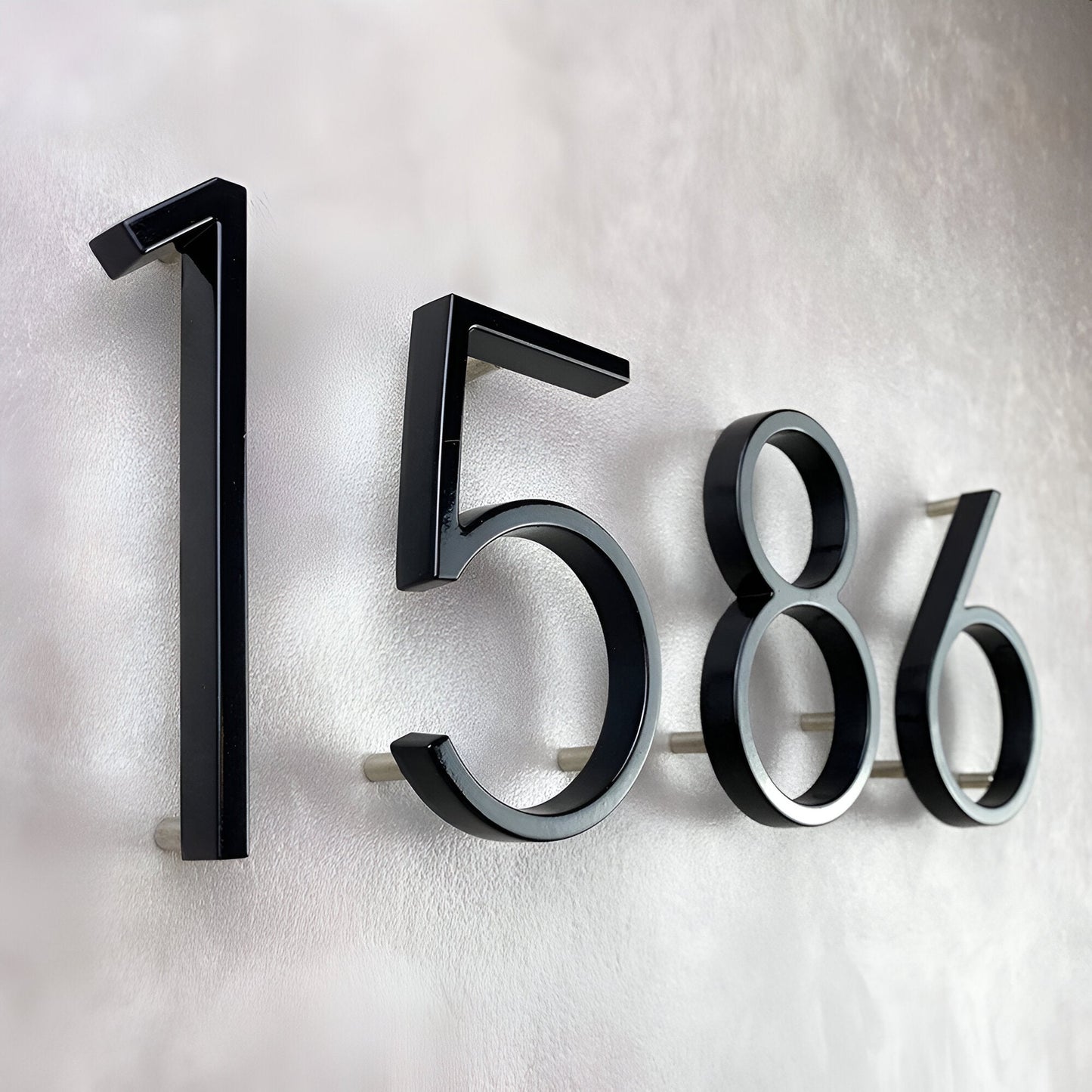 Black Zinc Alloy House Number Sign - Modern Weather-Resistant Address Plaque