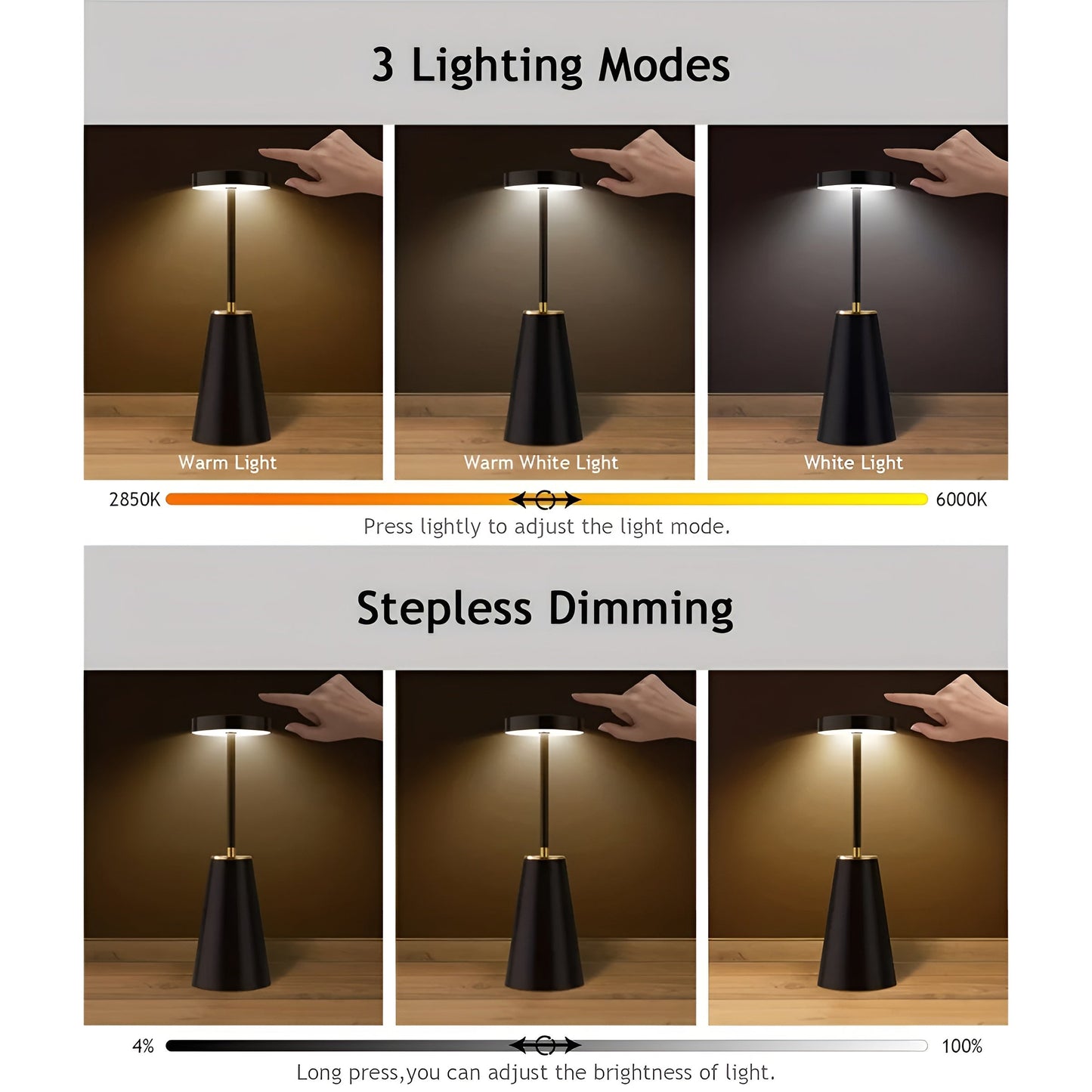 Wireless Dimmable Luxury Table Lamp - Modern Design