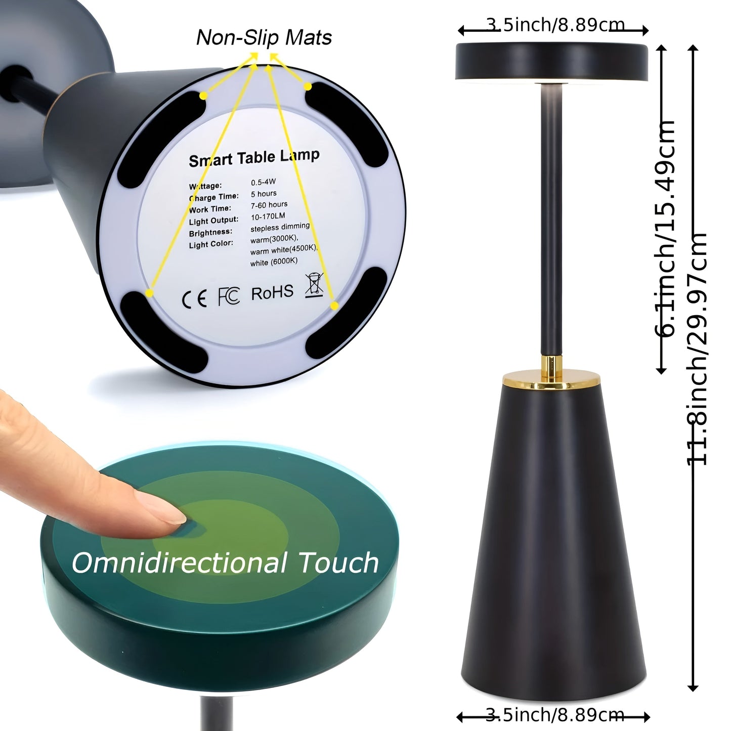 Wireless Dimmable Luxury Table Lamp - Modern Design