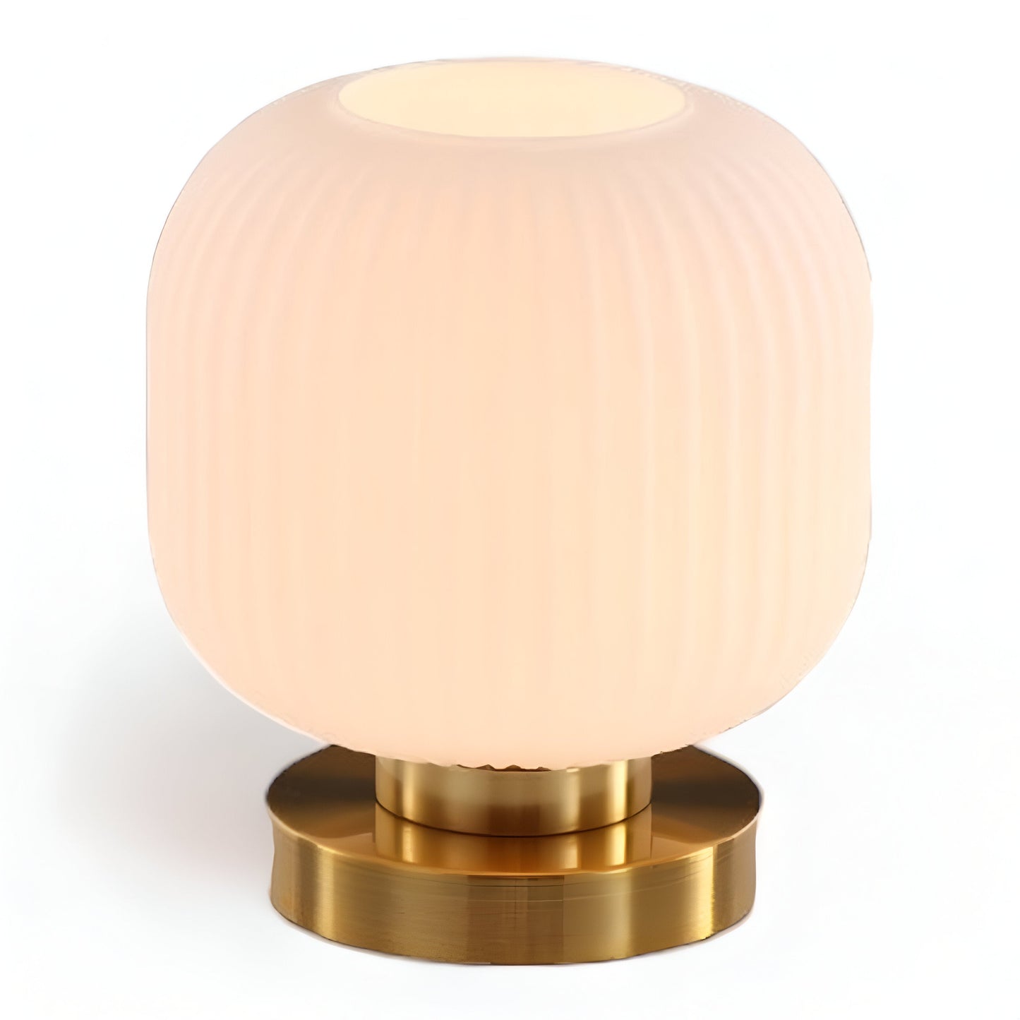 Ribbed Glass Scandinavian Table Lamp with Warm LED Light