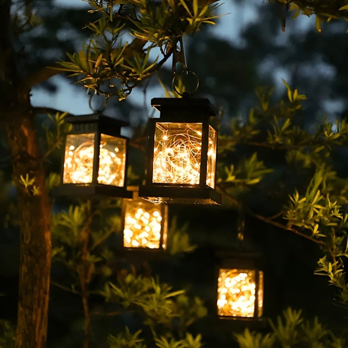 Solar-Powered LED Lantern with Dual Panels