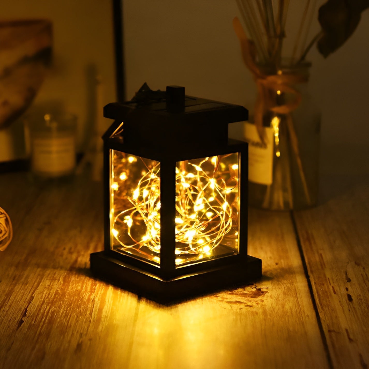 Solar-Powered LED Lantern with Dual Panels