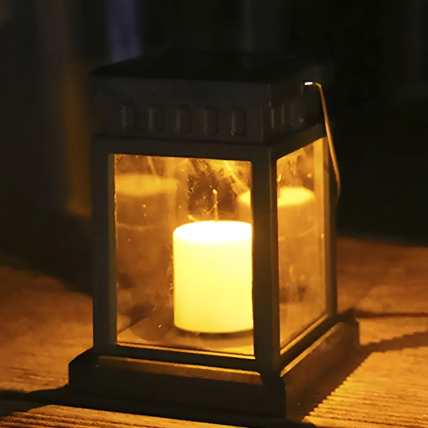 Solar-Powered LED Lantern with Dual Panels