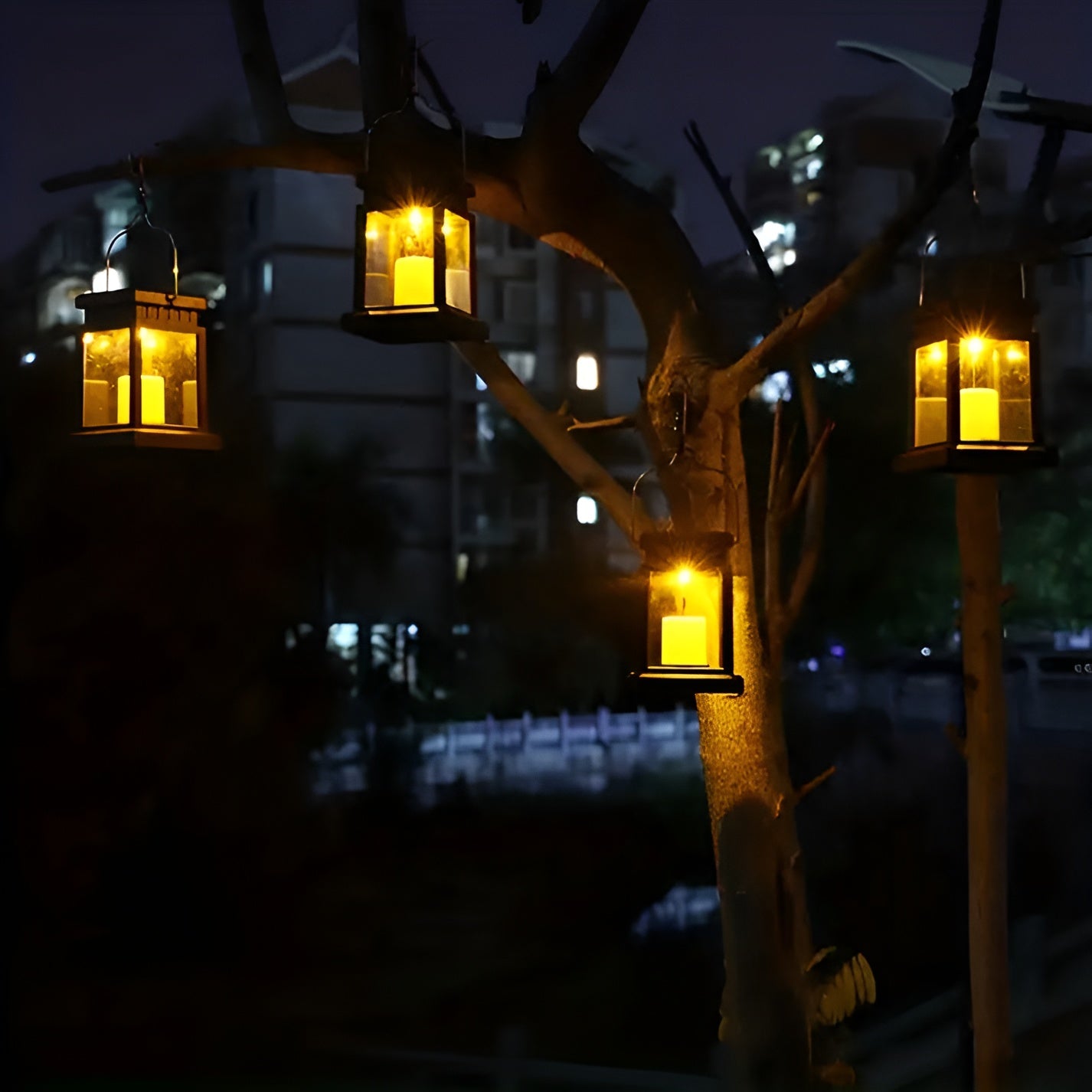 Solar-Powered LED Lantern with Dual Panels
