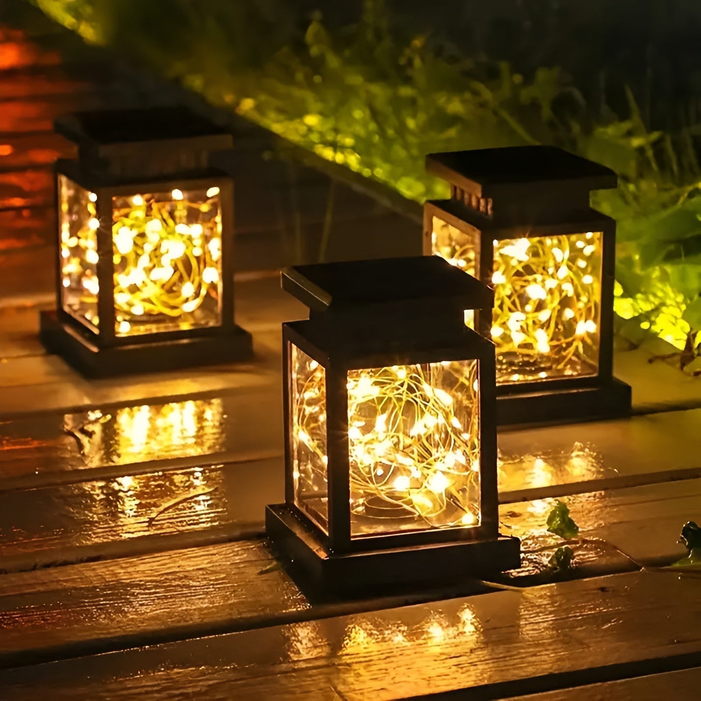 Solar-Powered LED Lantern with Dual Panels