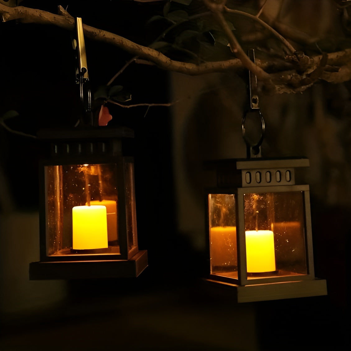 Solar-Powered LED Lantern with Dual Panels