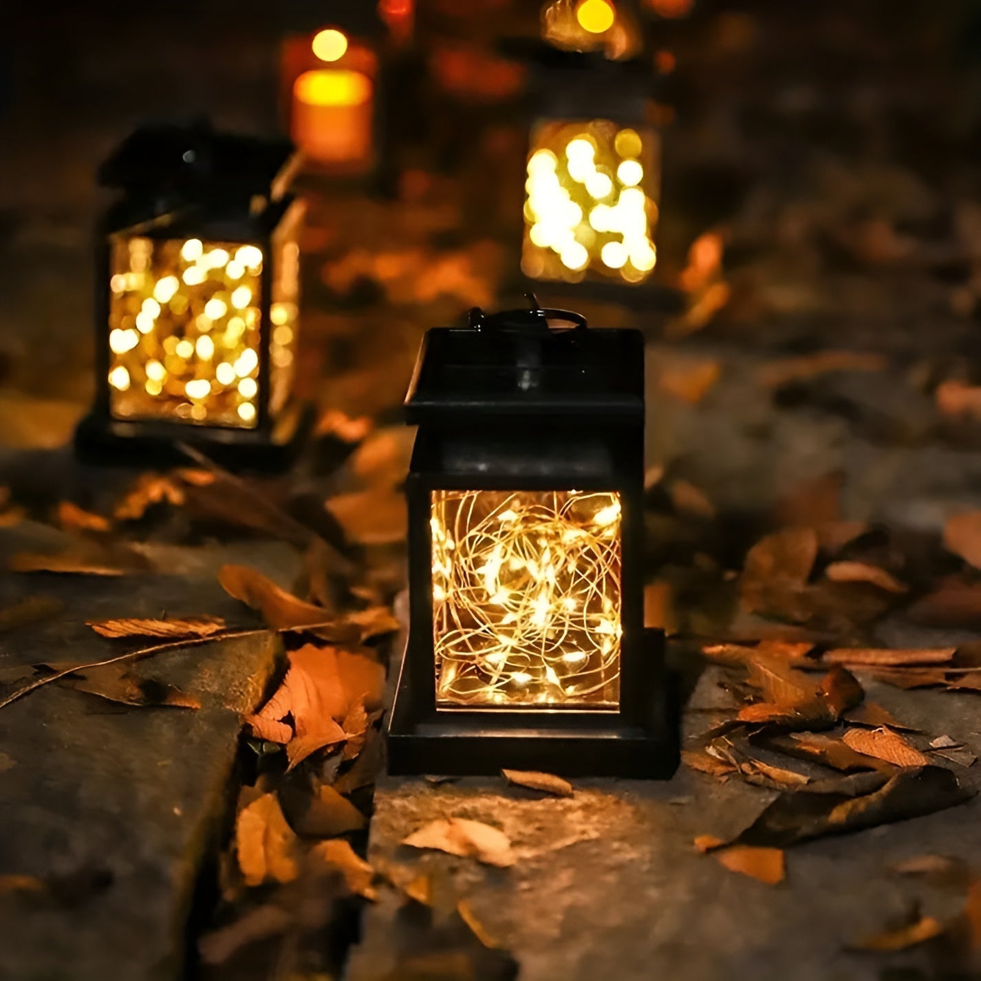 Solar-Powered LED Lantern with Dual Panels