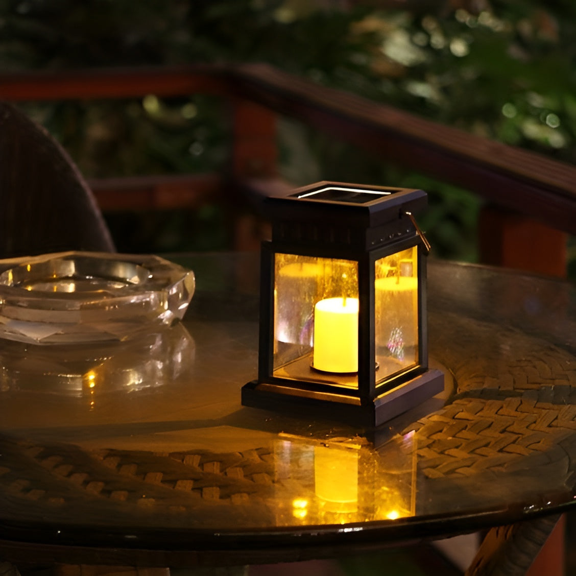Solar-Powered LED Lantern with Dual Panels