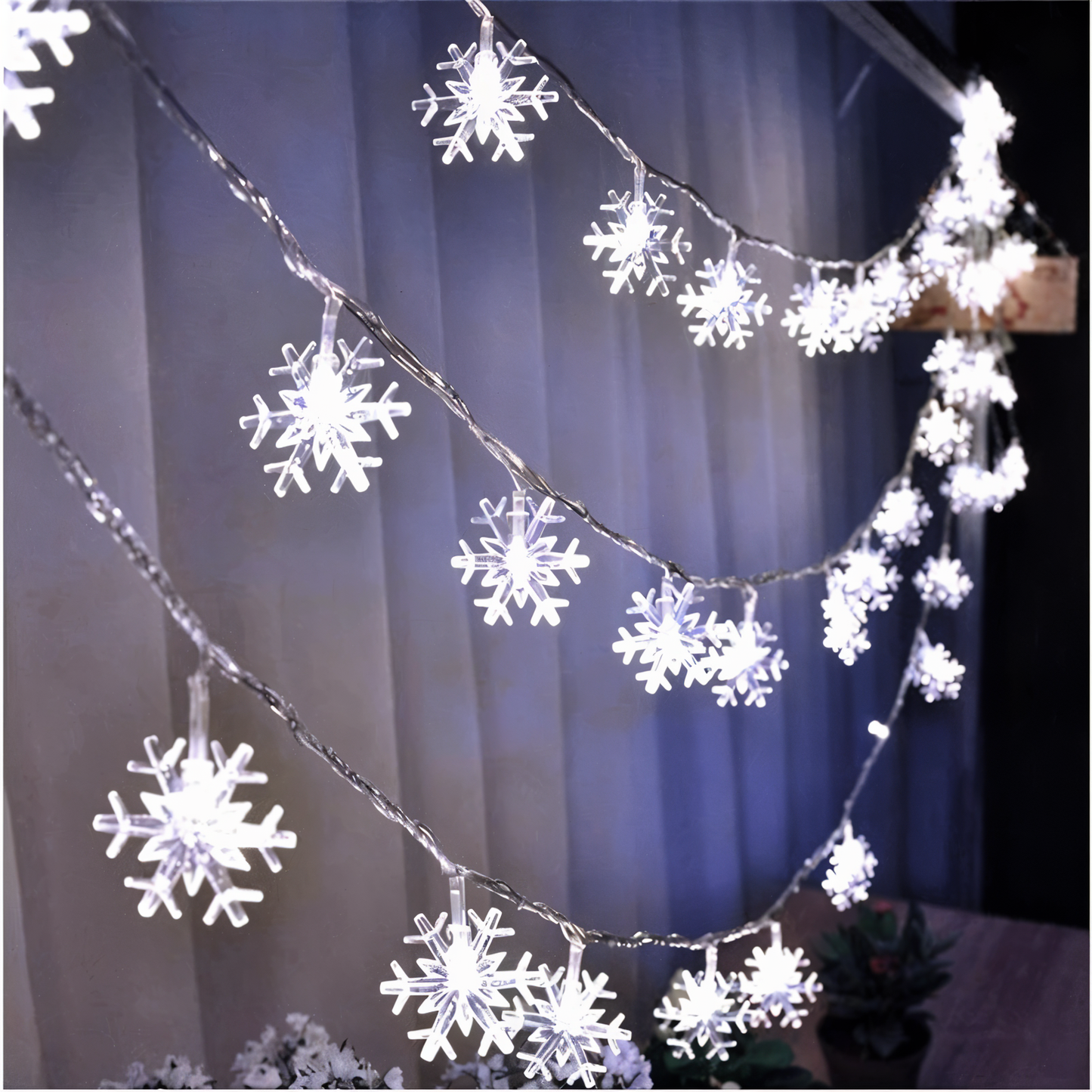 LED String Lights - Decorative Orbs, Flowers, Stars, Snowflakes