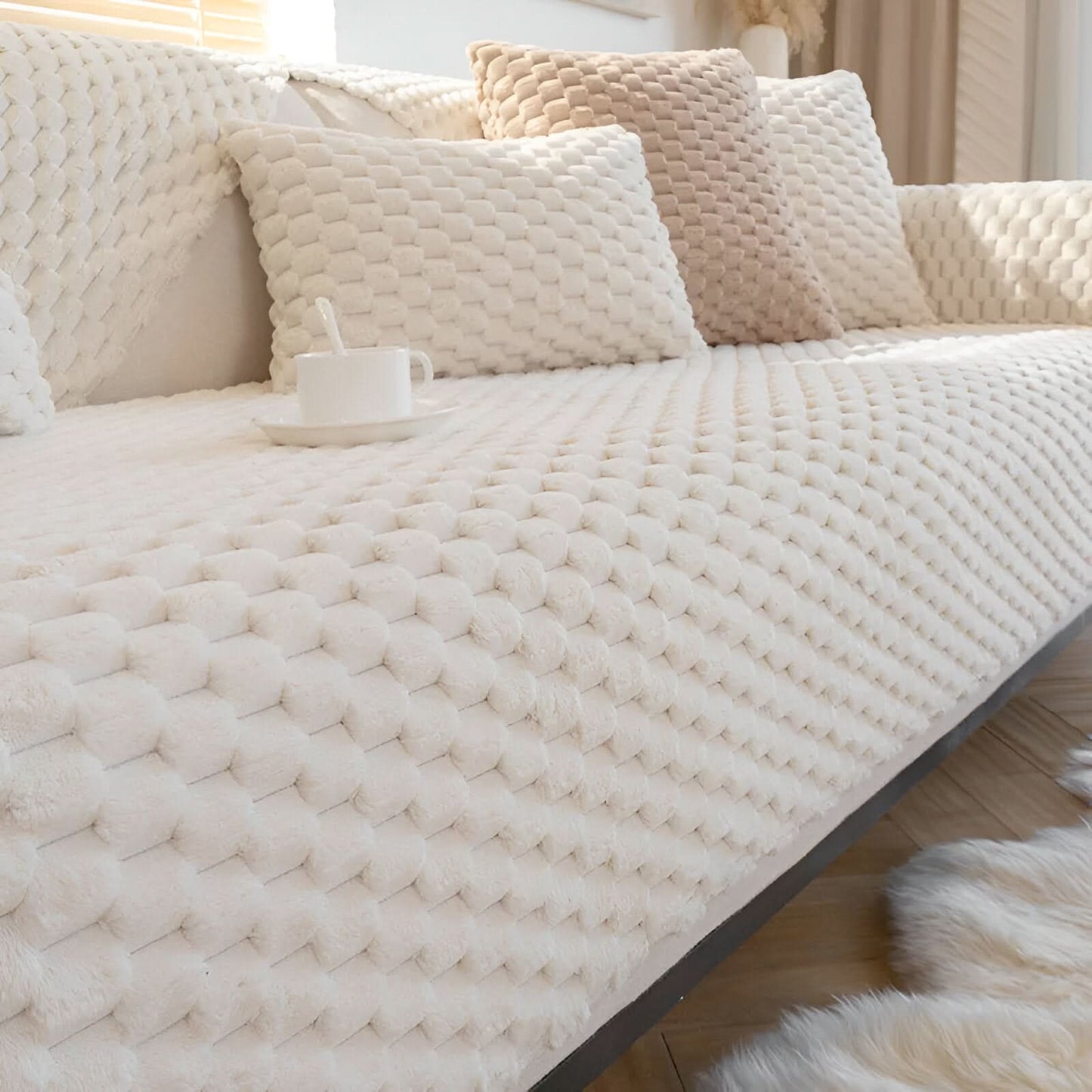 Honeycomb Non-Slip Sofa Cover - Stain-Resistant Couch Protector