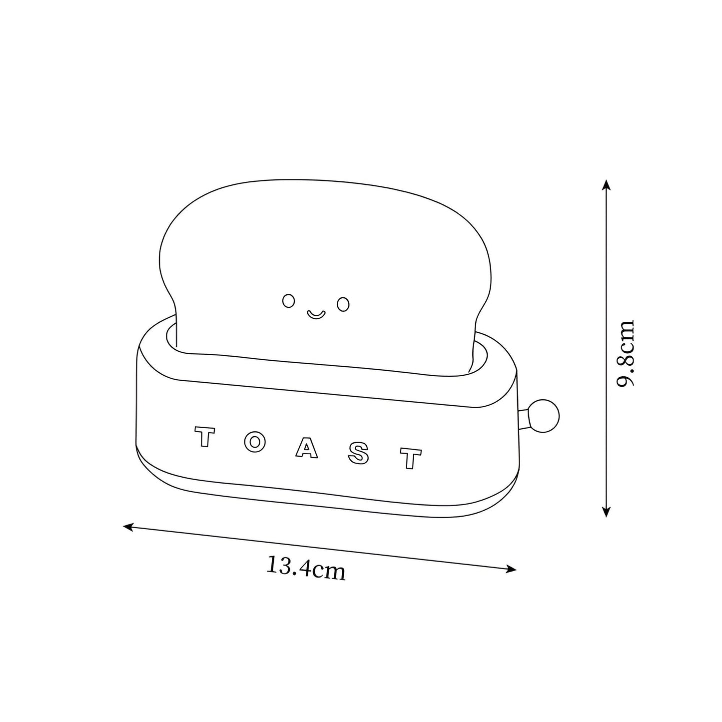 Toaster-Shaped Portable Table Lamp with Dimmable LED and USB Charging Port