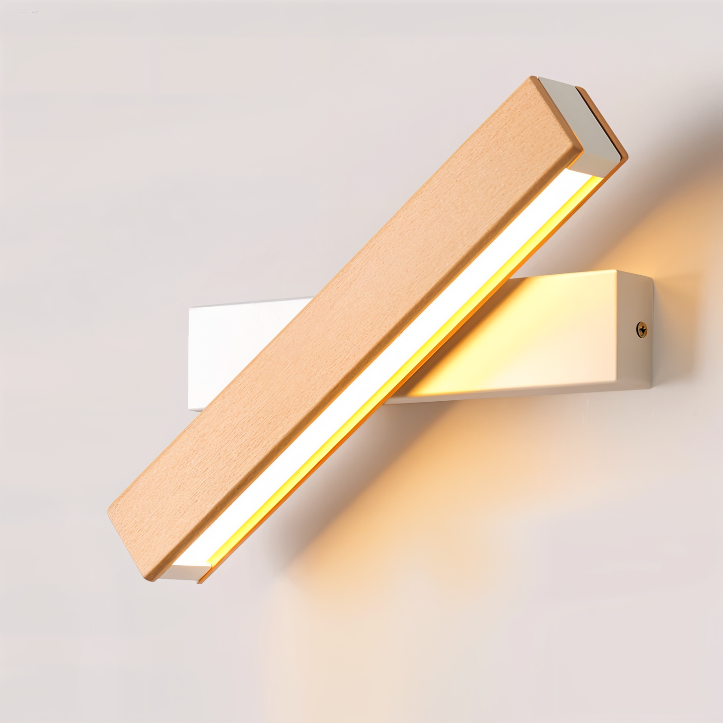 360° Rotatable LED Wall Lamp in Wood and Iron