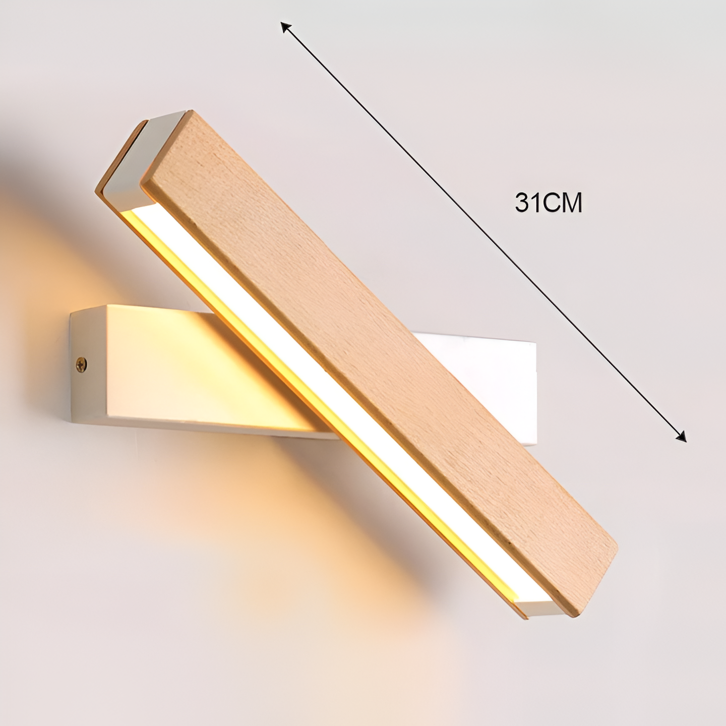 360° Rotatable LED Wall Lamp in Wood and Iron