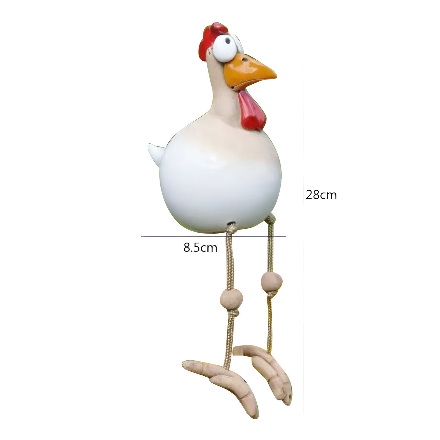 Large Weatherproof Resin Chicken Statue with Big Eyes for Garden Decor