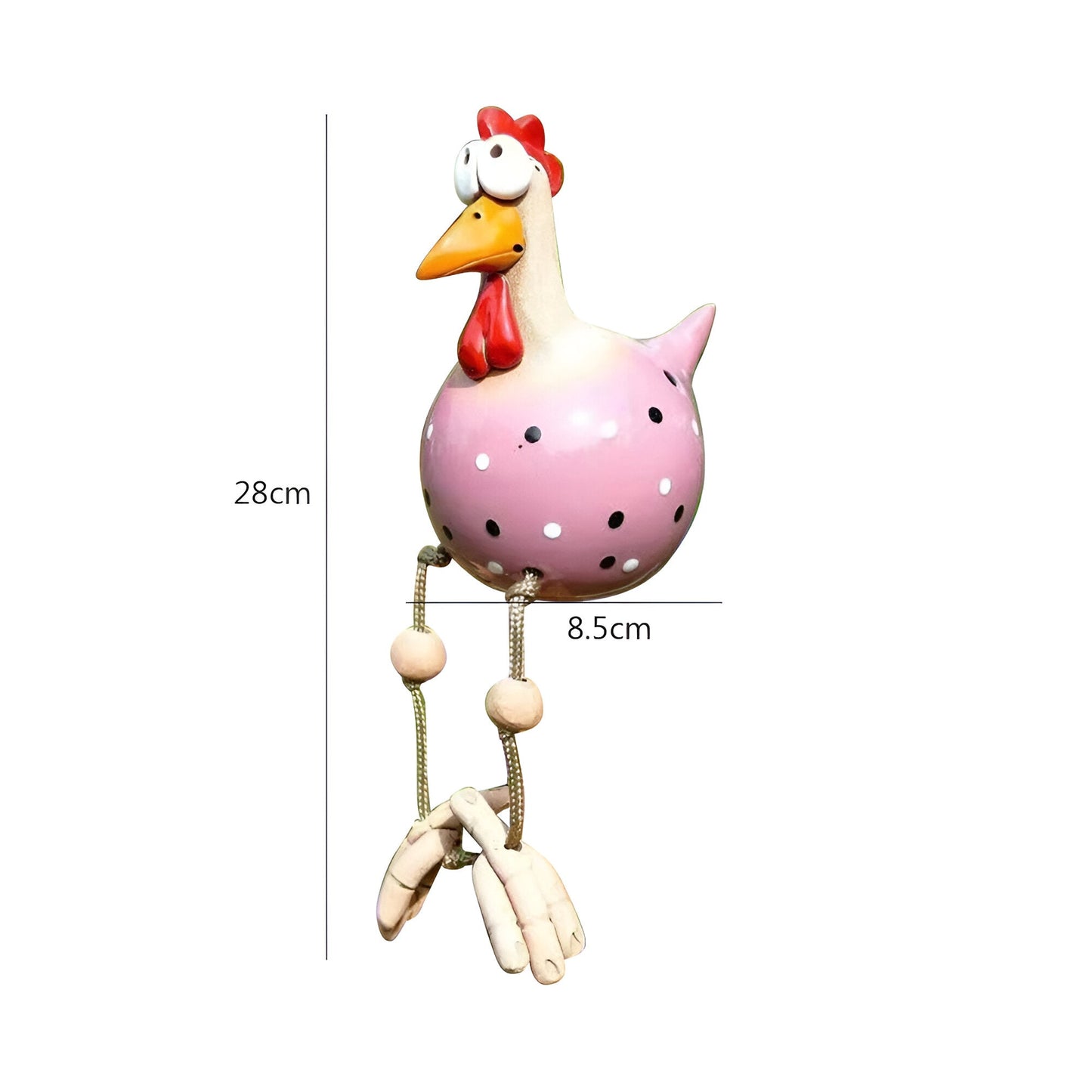 Large Weatherproof Resin Chicken Statue with Big Eyes for Garden Decor