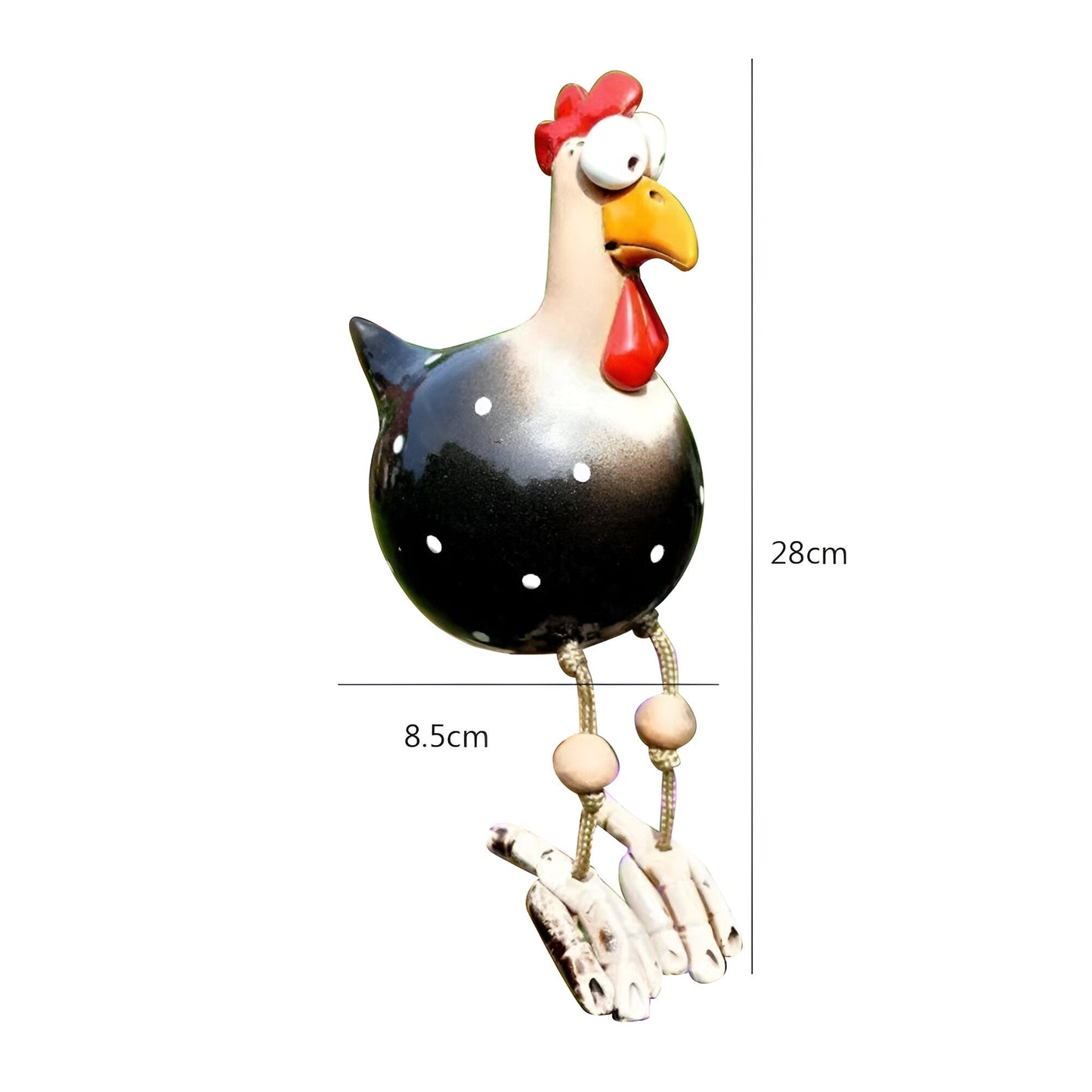 Large Weatherproof Resin Chicken Statue with Big Eyes for Garden Decor