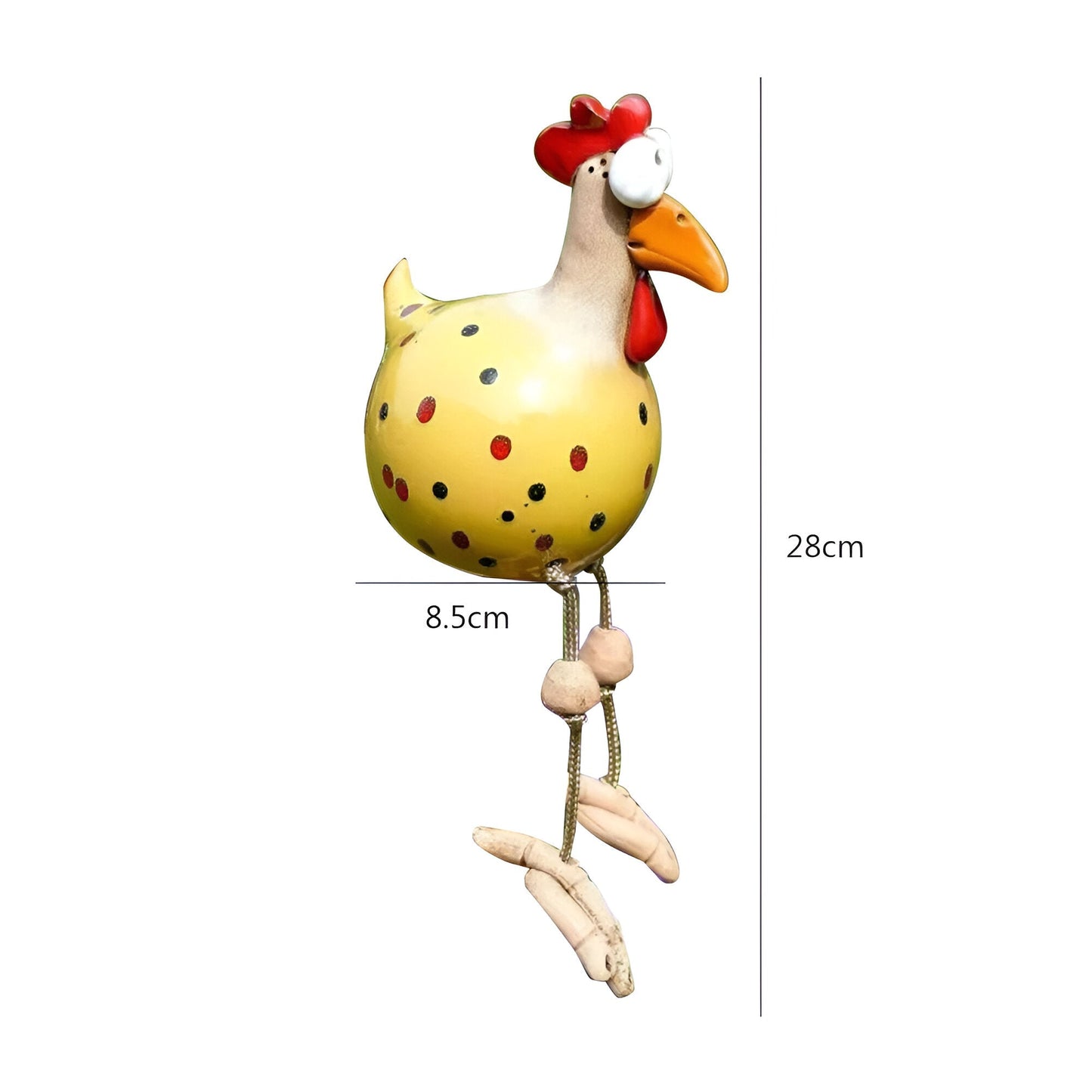 Large Weatherproof Resin Chicken Statue with Big Eyes for Garden Decor
