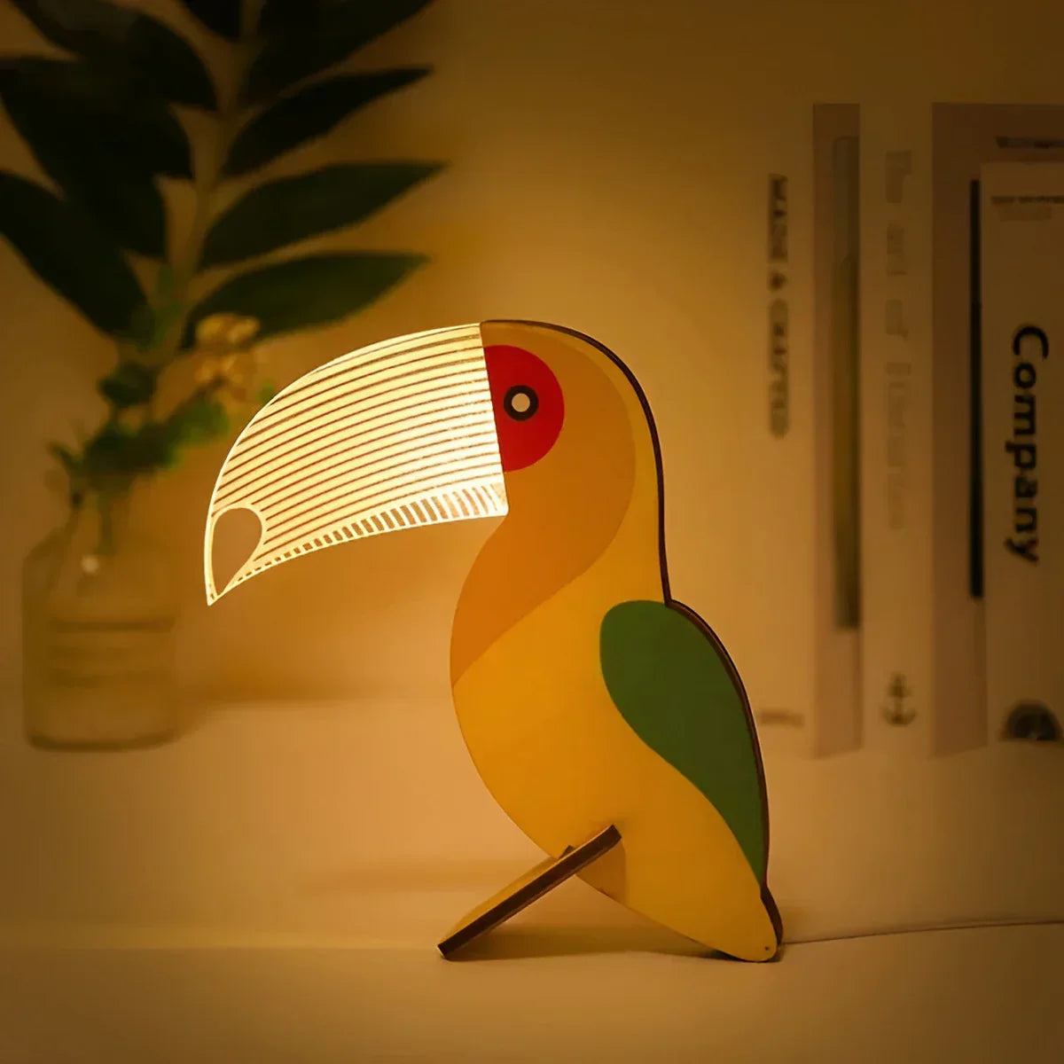 Wooden Animal Table Lamp for Kids' Rooms