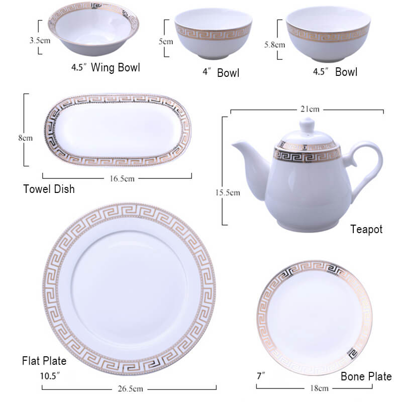 Luxury Gold-Trimmed Ceramic Dinnerware Set