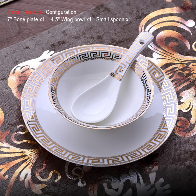 Luxury Gold-Trimmed Ceramic Dinnerware Set