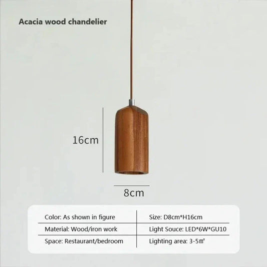 Scandinavian Wooden Pendant Light – Minimalist Natural Wood Design