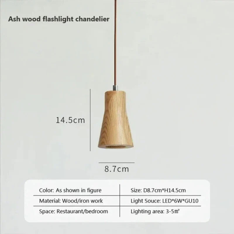 Scandinavian Wooden Pendant Light – Minimalist Natural Wood Design