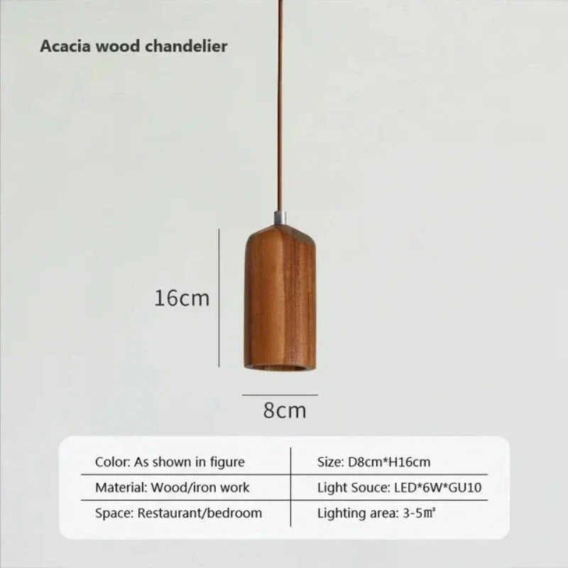 Scandinavian Wooden Pendant Light – Minimalist Natural Wood Design