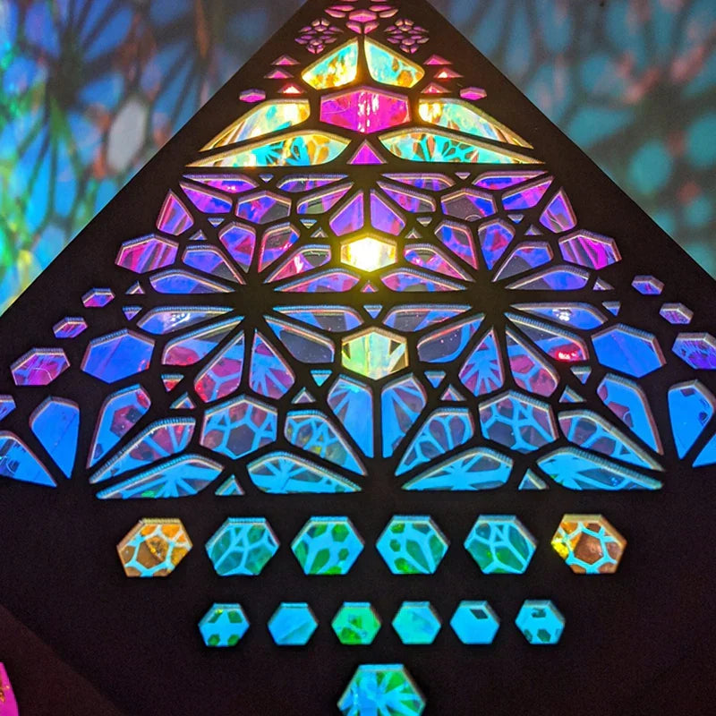 Wood Projection Lamp with Colored LED Night Light