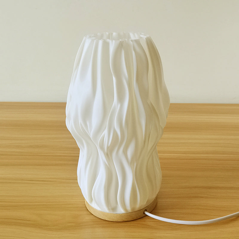Elegant Pleated Table Lamp in French Cream