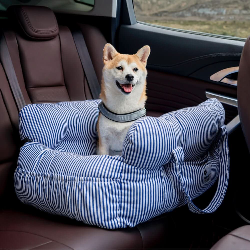 Dog Car Seat Bed with Safety Belt and Non-Slip Base