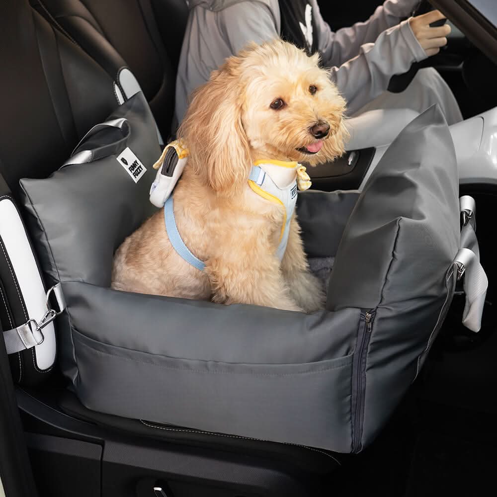 Dog Car Seat Bed with Safety Belt and Non-Slip Base