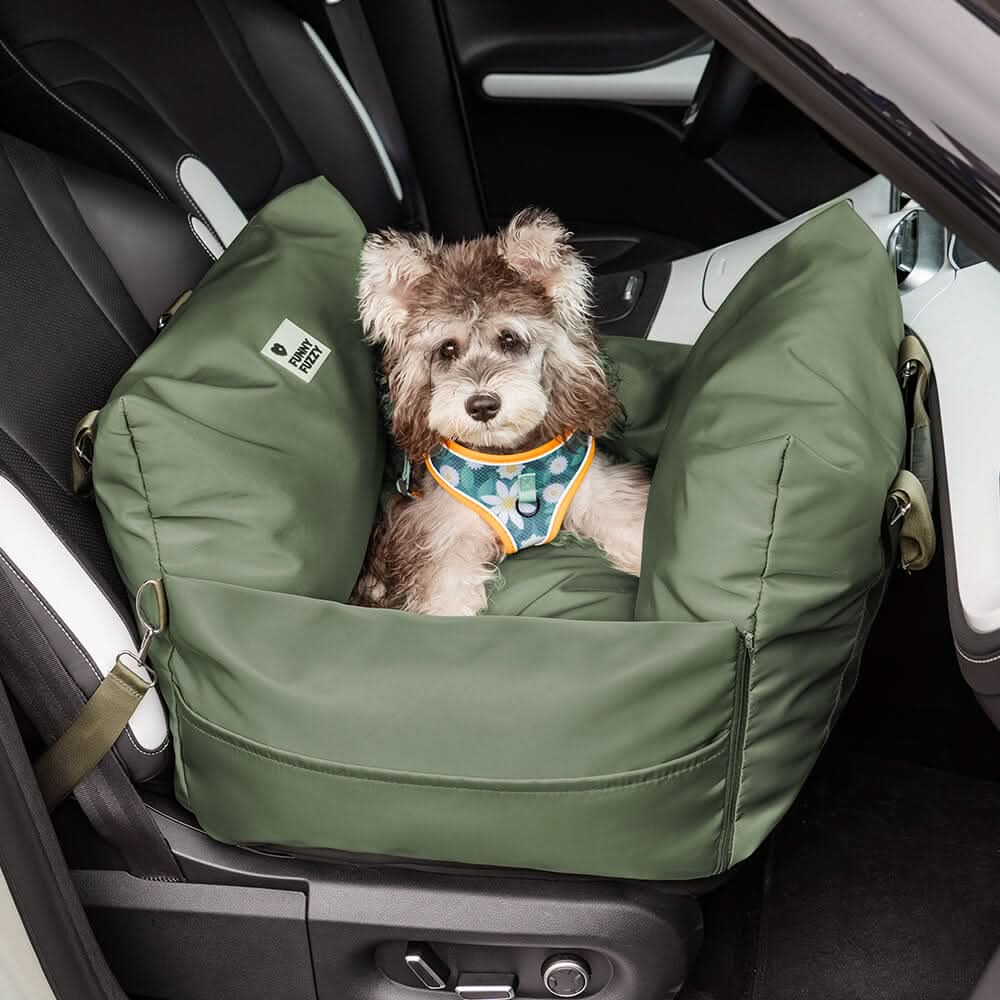 Dog Car Seat Bed with Safety Belt and Non-Slip Base