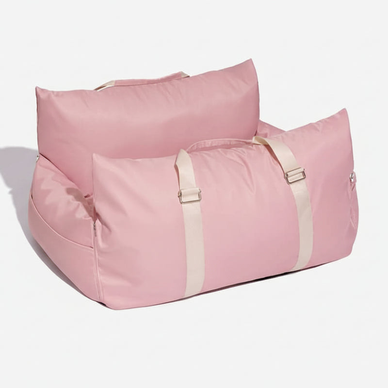 Dog Car Seat Bed with Safety Belt and Non-Slip Base