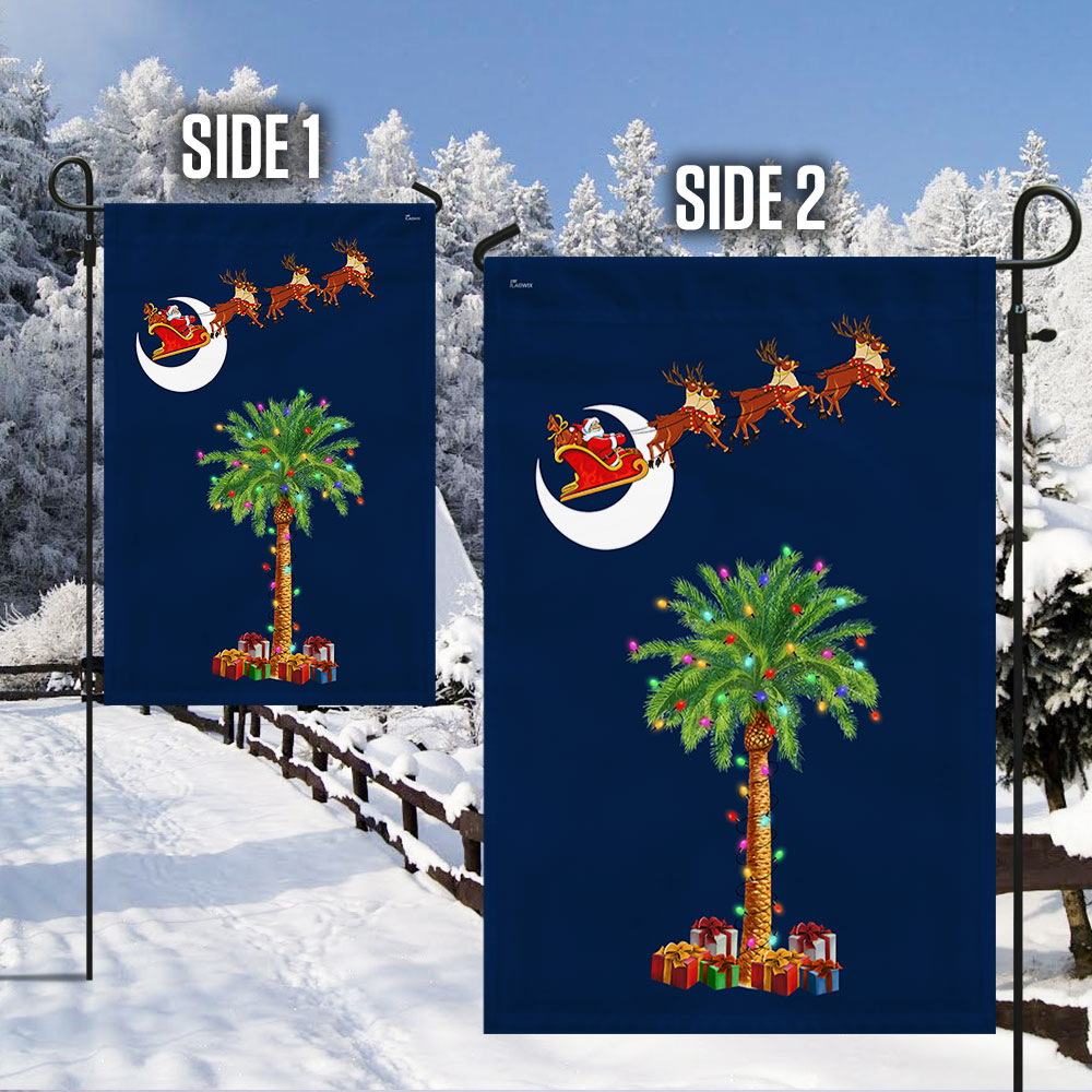 South Carolina Christmas Flag with Santa and Palmetto Tree