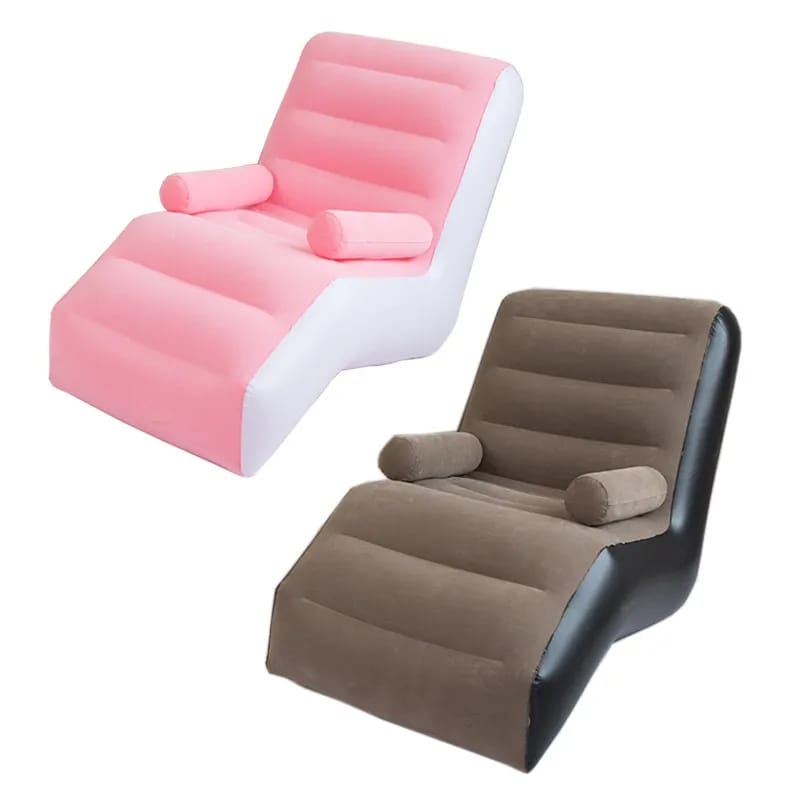 Inflatable Armchair with Armrest and Pump