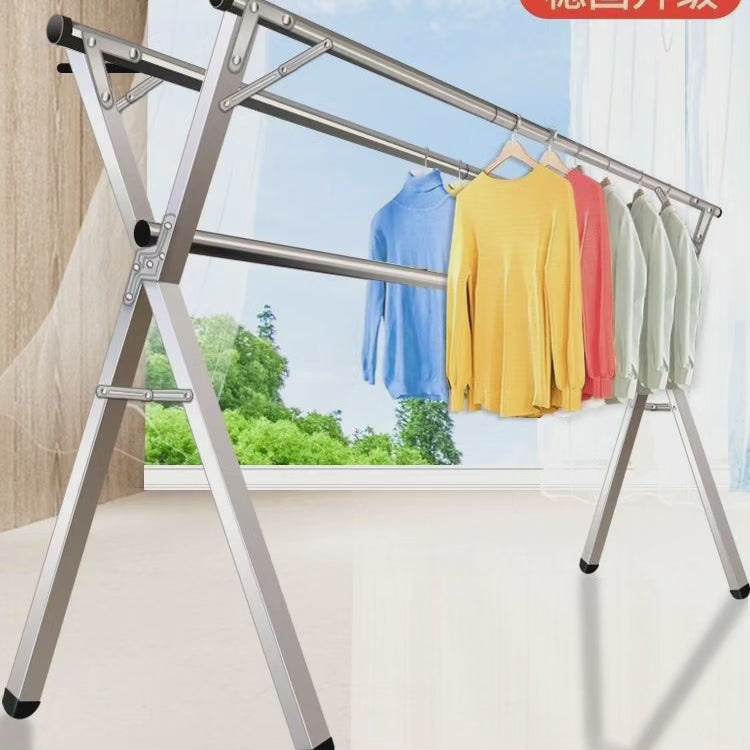 Stainless Steel Foldable Clothes Rack for Indoor and Balcony Use