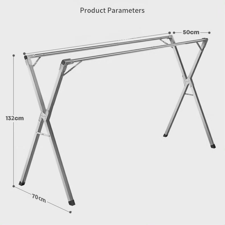 Stainless Steel Foldable Clothes Rack for Indoor and Balcony Use