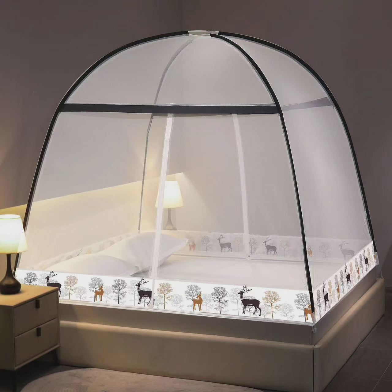 Collapsible Black Mosquito Net 5x6 Feet