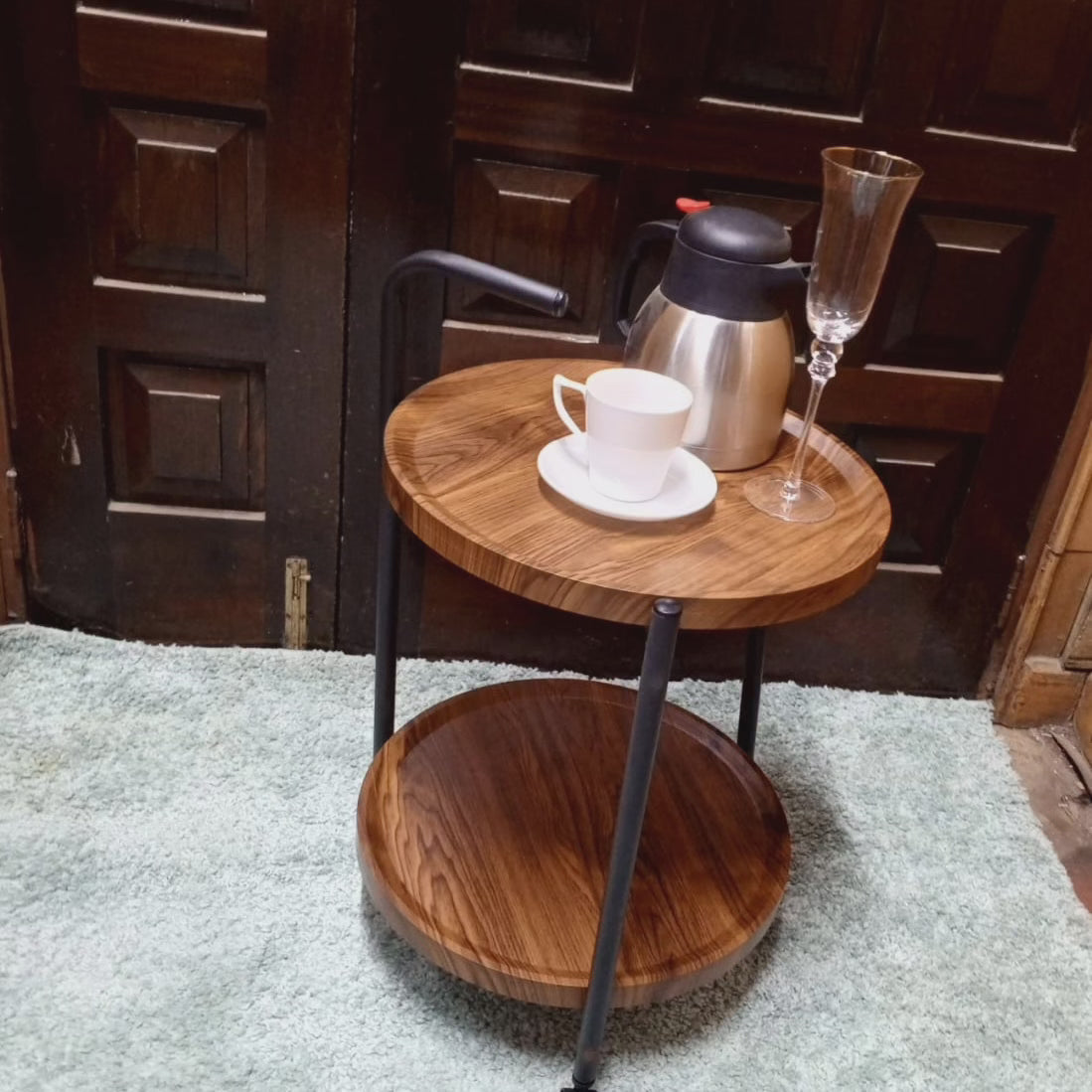 Multipurpose Double-Layer Trolley Cart Side Table