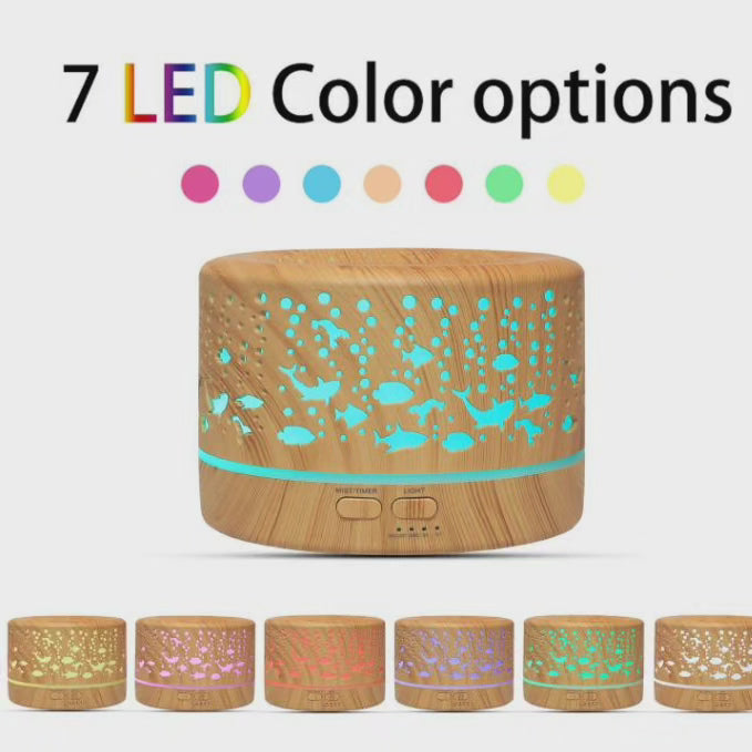 Ultrasonic Aroma Diffuser Humidifier with Remote Control and Wooden Design