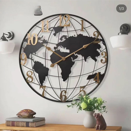 60cm World Map Decorative Wall Clock