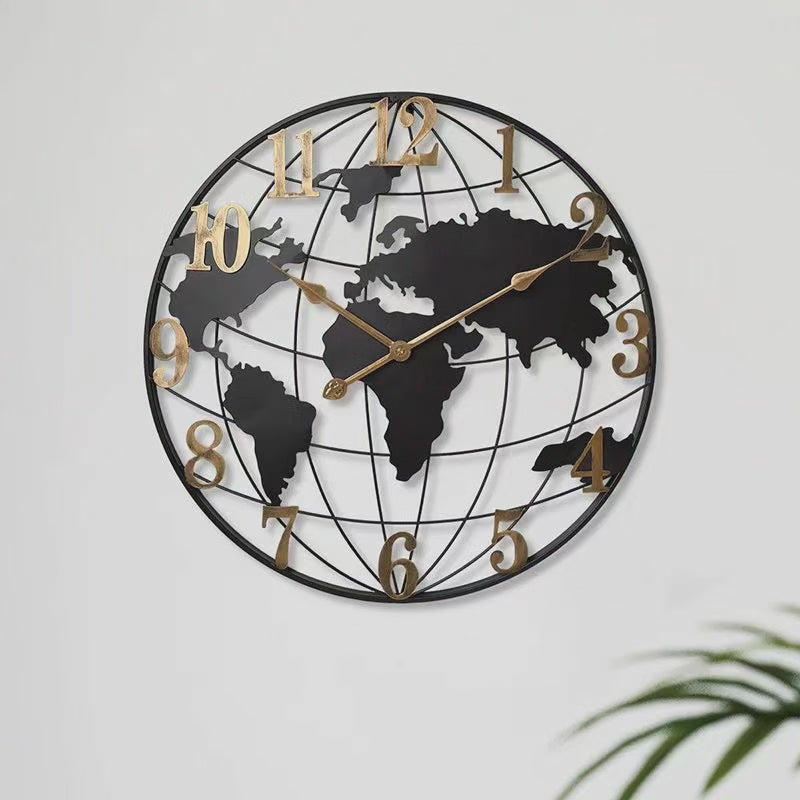 60cm World Map Decorative Wall Clock