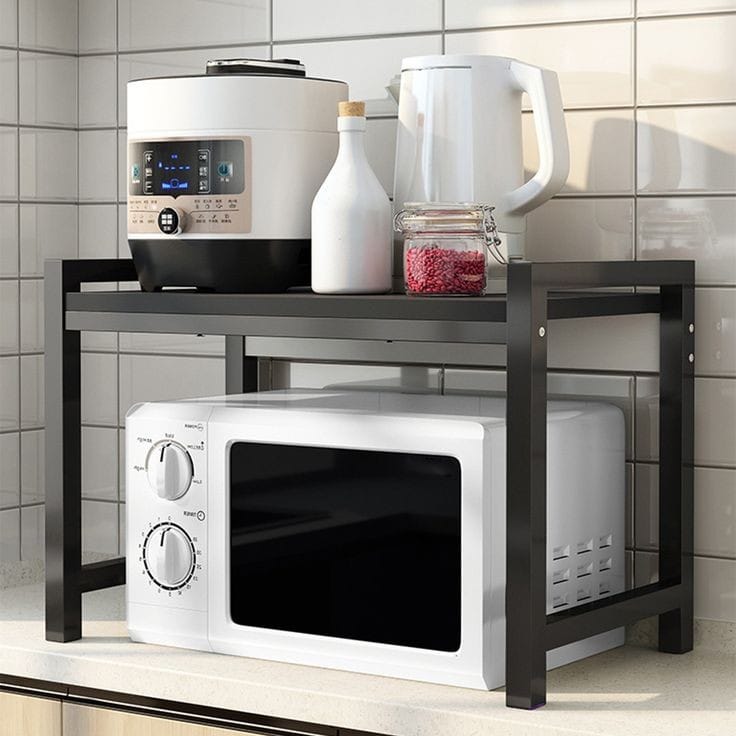Contemporary Microwave Stand in Black or White