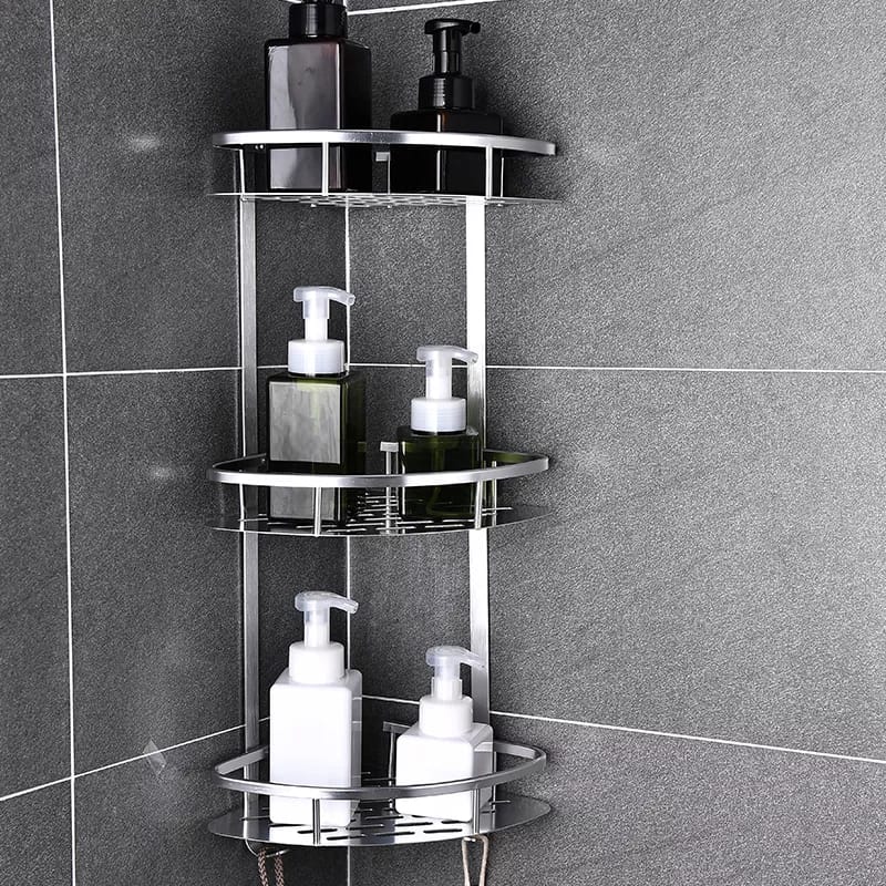 3-Tier Aluminum Bathroom Corner Shelf Organizer