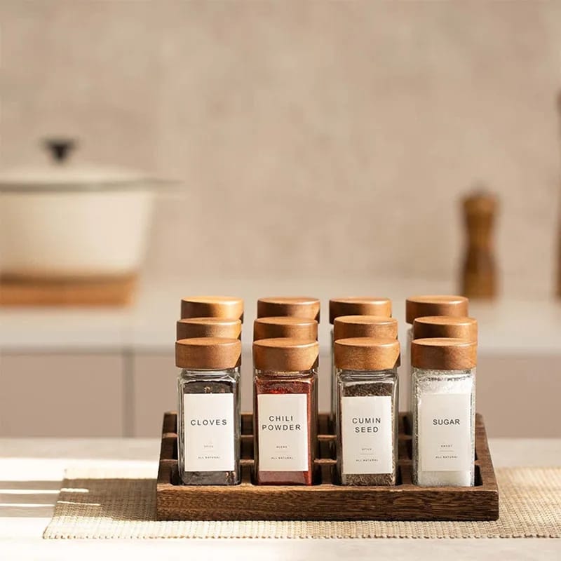 12 Spice Jars with 4 oz Capacity