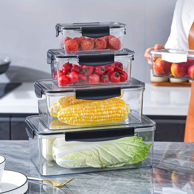 Transparent Eco-Friendly Refrigerator Storage Containers Set