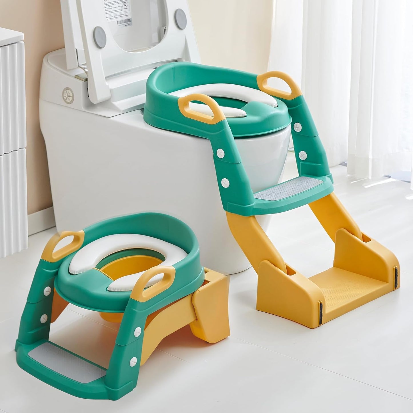 2-in-1 Toilet Potty Trainer Seat with Step Stool