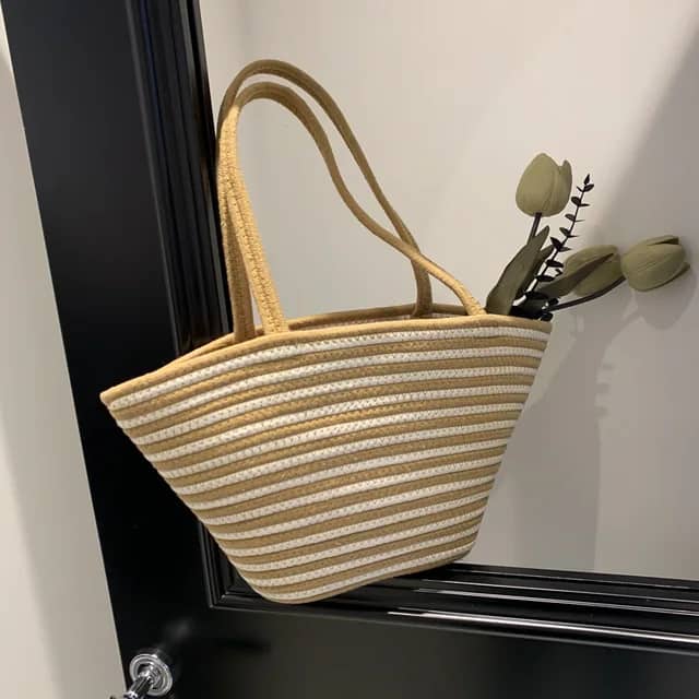 Spacious Straw Woven Tote Bag