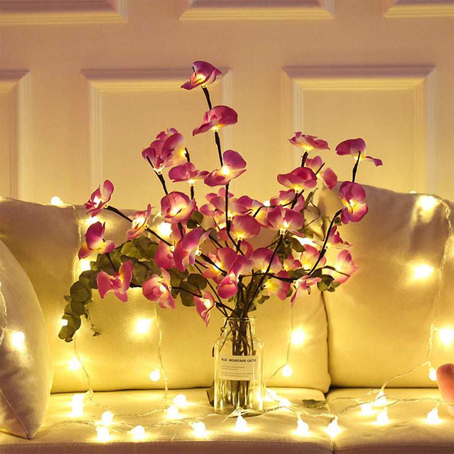 Illuminated Nature-Inspired Table Lamp with LED Branches