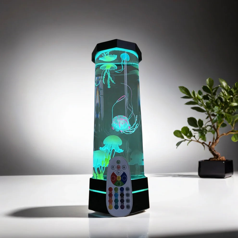 Jellyfish Aquarium Table Lamp with Color-Changing LED Lights